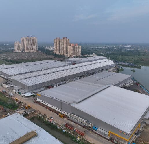 Mixed-use development with warehousing and township